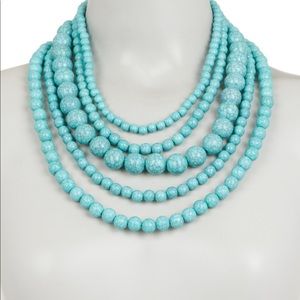 BaubleBar multi-strand aqua statement necklace